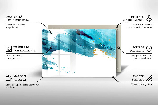 Üveg vágódeszka Kék foltok