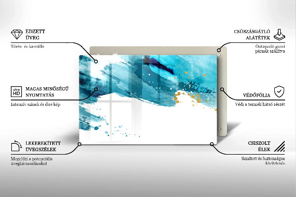 Üveg vágódeszka Kék foltok