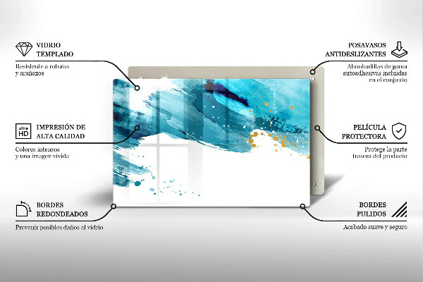 Üveg vágódeszka Kék foltok