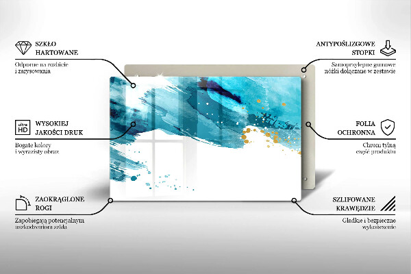 Üveg vágódeszka Kék foltok