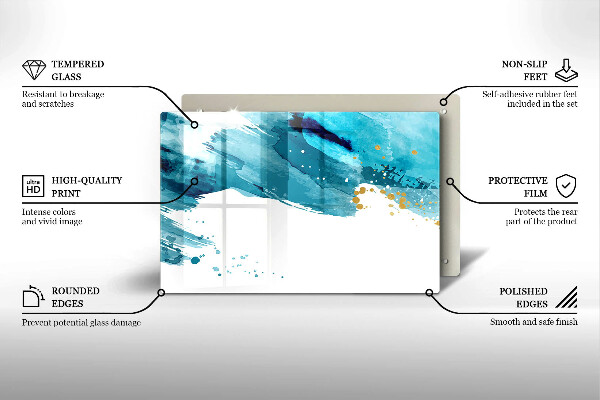 Üveg vágódeszka Kék foltok