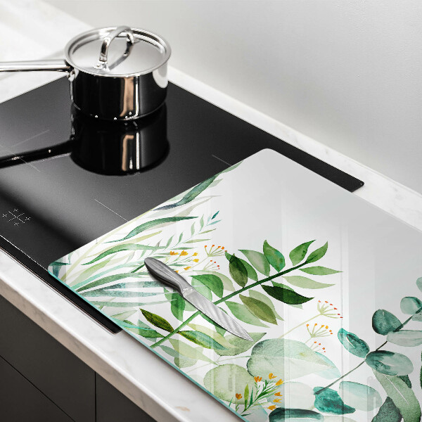 Üveg vágódeszka Növény levelek illusztráció