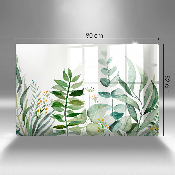 Üveg vágódeszka Növény levelek illusztráció