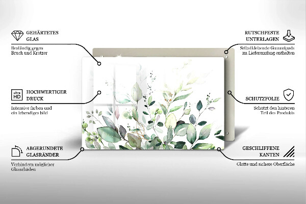 Üveg vágódeszka Akvarell növények