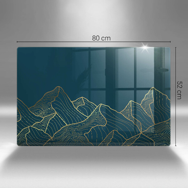 Üveg vágódeszka Absztrakt hegyek
