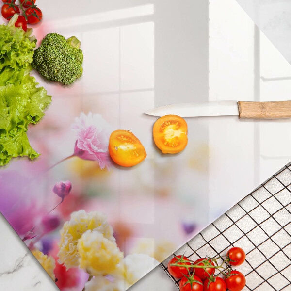 Üveg vágódeszka Virágos rét