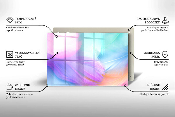 Üveg vágódeszka Pasztell tollak
