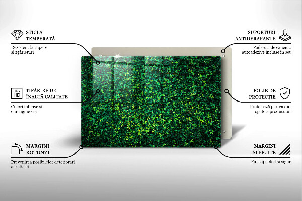 Üveg vágódeszka Növény kis levelekkel