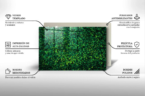 Üveg vágódeszka Növény kis levelekkel