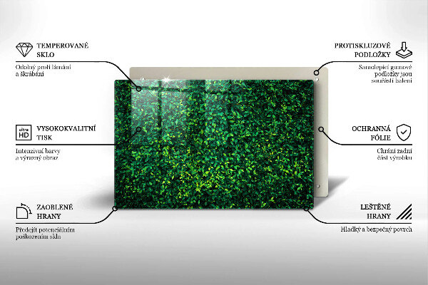 Üveg vágódeszka Növény kis levelekkel