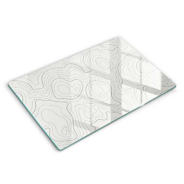 Üveg vágódeszka Line art design