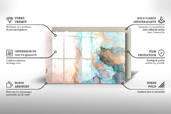 Üveg vágódeszka Márvány absztrakció