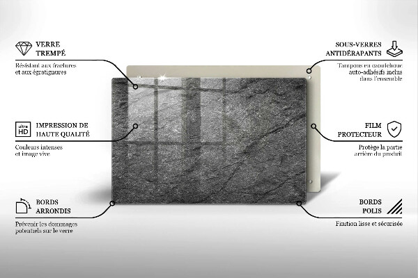 Üveg vágódeszka Kő textúra