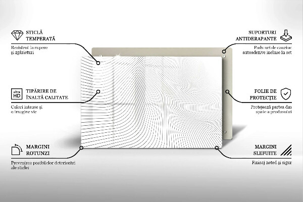 Üveg vágódeszka Modern vonalak minta