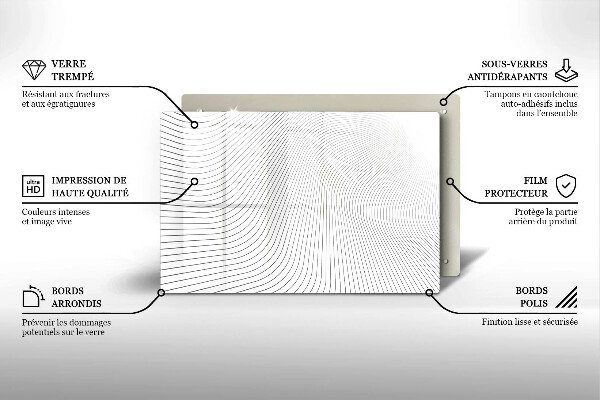 Üveg vágódeszka Modern vonalak minta