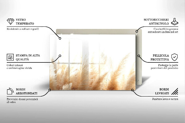 Üveg vágódeszka Pampa fű