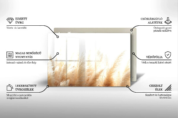 Üveg vágódeszka Pampa fű