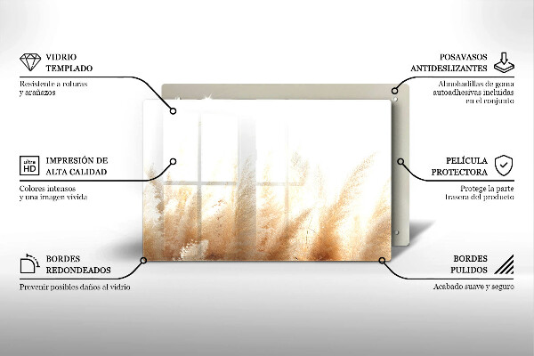 Üveg vágódeszka Pampa fű