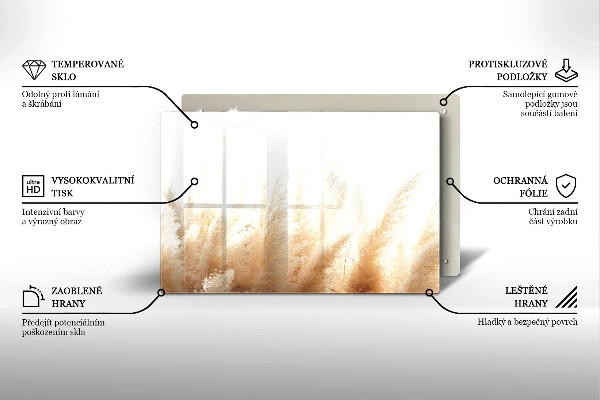 Üveg vágódeszka Pampa fű