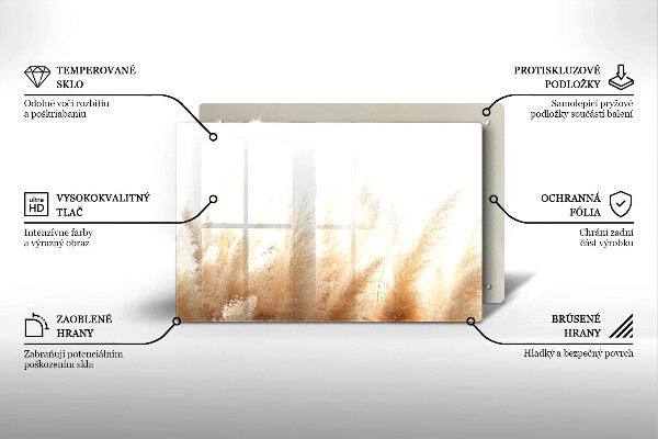 Üveg vágódeszka Pampa fű