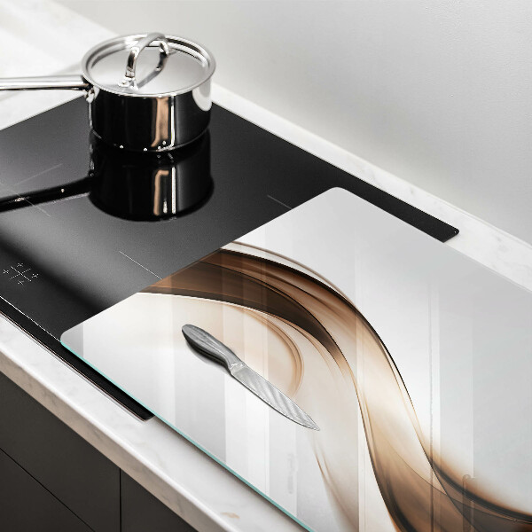 Üveg vágódeszka Absztrakt barna vonalak