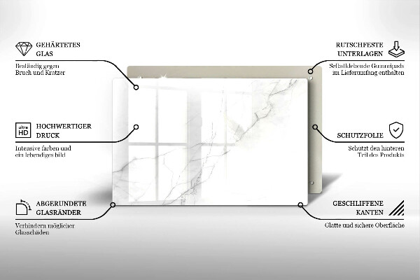 Üveg vágódeszka Márvány kő háttér