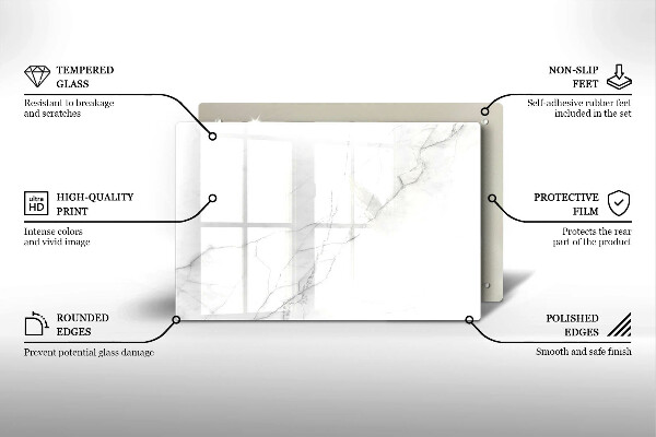 Üveg vágódeszka Márvány kő háttér