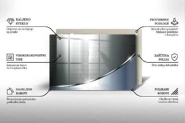 Üveg vágódeszka Fém absztrakciós minta