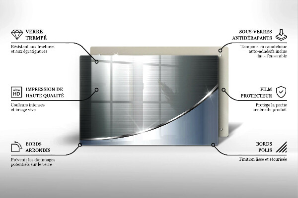 Üveg vágódeszka Fém absztrakciós minta