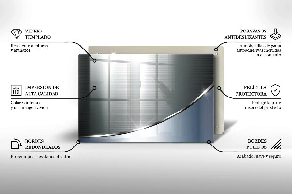 Üveg vágódeszka Fém absztrakciós minta