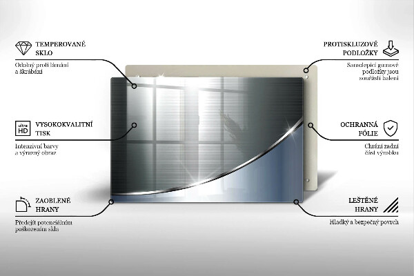 Üveg vágódeszka Fém absztrakciós minta