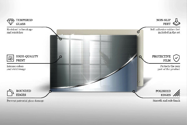 Üveg vágódeszka Fém absztrakciós minta