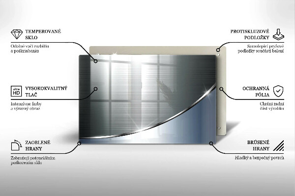 Üveg vágódeszka Fém absztrakciós minta