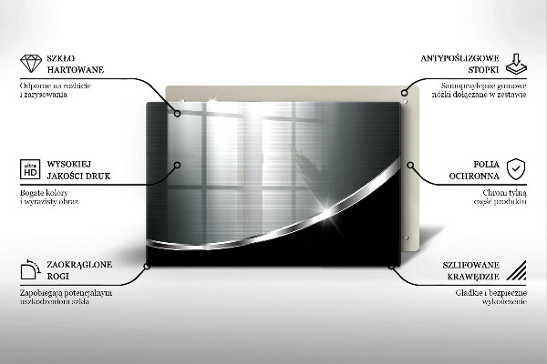 Üveg vágódeszka Absztrakció fémmel
