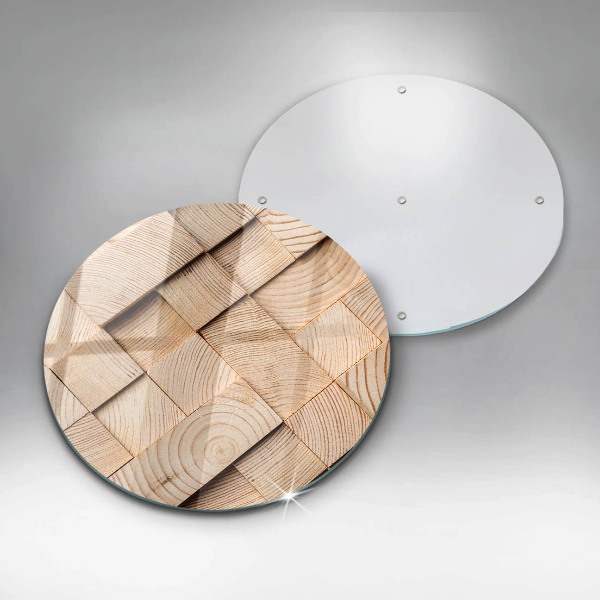 Üveg vágódeszka Fa négyzetek