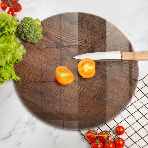 Üveg vágódeszka Sötét fa tábla