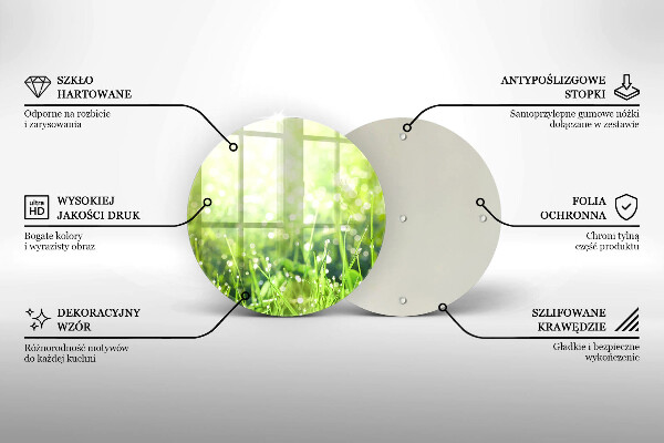 Üveg vágódeszka Természet - fű és harmat