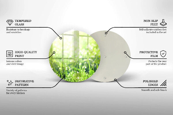 Üveg vágódeszka Természet - fű és harmat