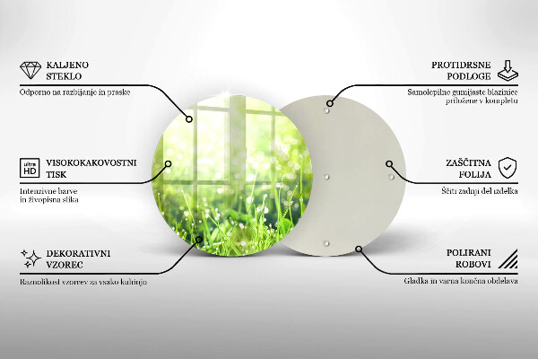 Üveg vágódeszka Természet - fű és harmat