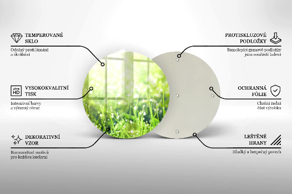 Üveg vágódeszka Természet - fű és harmat