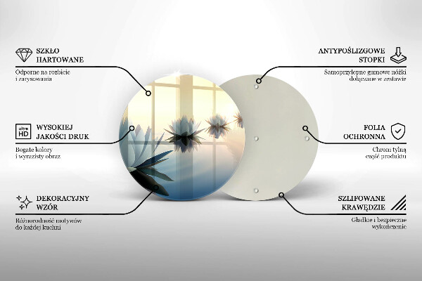 Üveg vágódeszka Liliom virágok a vízen
