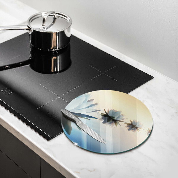 Üveg vágódeszka Liliom virágok a vízen