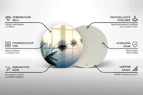 Üveg vágódeszka Liliom virágok a vízen