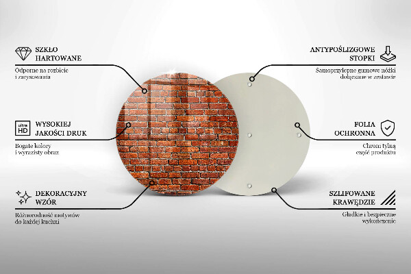 Üveg vágódeszka Téglafal fala