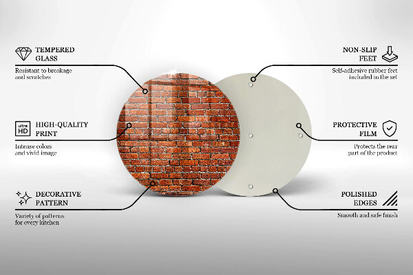 Üveg vágódeszka Téglafal fala