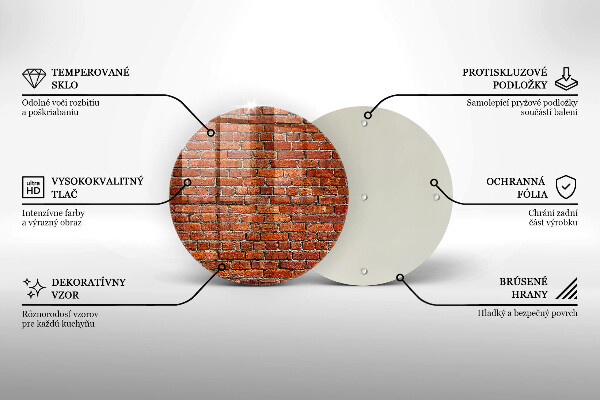 Üveg vágódeszka Téglafal fala