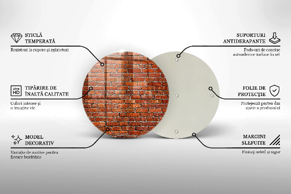 Üveg vágódeszka Téglafal fala