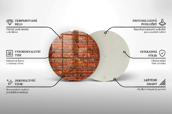 Üveg vágódeszka Téglafal fala