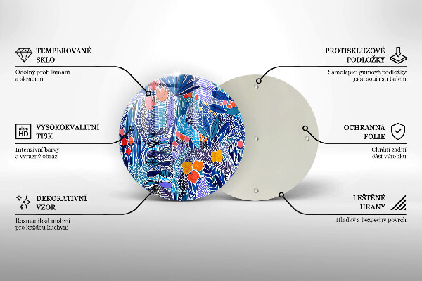 Üveg vágódeszka Festett rét