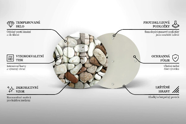 Üveg vágódeszka Kis kövek háttér